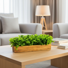 fancymart Artificial Leaves in Wood Planter (Width 30 cm)