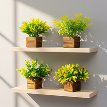 Artificial Potted Plants in Wooden Pot (4 Pack)