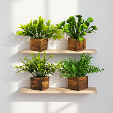 Artificial Potted Plants in Wooden Pot (4 Pack)