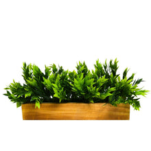 Artificial Leaves in Wooden Rectangular Tray - Width 30 cm