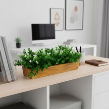 Artificial Leaves in Wooden Rectangular Tray - Width 30 cm