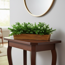 Artificial Leaves in Wooden Rectangular Tray - Width 30 cm