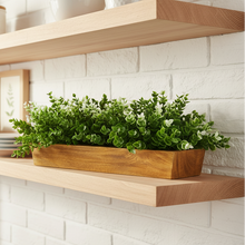 Artificial Leaves in Wooden Rectangular Tray - Width 30 cm