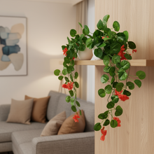 Artificial Flower Vine Plant Falling with Pot : Pack of 2 (Natural Touch & Feel)| Home D‚cor with Small Size Pot |plant hanging for Home Decor | Office Decor | Size 45 X 17 X 7 CM | 8159