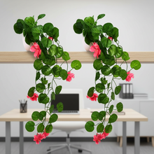 Artificial Flower Vine Plant Falling with Pot : Pack of 2 (Natural Touch & Feel)| Home D‚cor with Small Size Pot |plant hanging for Home Decor | Office Decor | Size 45 X 17 X 7 CM | 8160