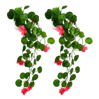 Artificial Flower Vine Plant Falling with Pot : Pack of 2 (Natural Touch & Feel)| Home D‚cor with Small Size Pot |plant hanging for Home Decor | Office Decor | Size 45 X 17 X 7 CM | 8160