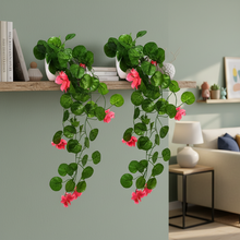 Artificial Flower Vine Plant Falling with Pot : Pack of 2 (Natural Touch & Feel)| Home D‚cor with Small Size Pot |plant hanging for Home Decor | Office Decor | Size 45 X 17 X 7 CM | 8160
