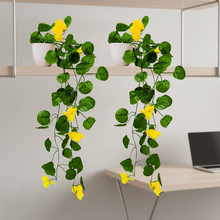 Artificial Flower Vine Plant Falling with Pot : Pack of 2 (Natural Touch & Feel)| Home D‚cor with Small Size Pot |plant hanging for Home Decor |  Office Decor | Size 45 X 17 X 7 CM | 8162