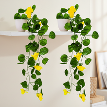 Artificial Flower Vine Plant Falling with Pot : Pack of 2 (Natural Touch & Feel)| Home D‚cor with Small Size Pot |plant hanging for Home Decor |  Office Decor | Size 45 X 17 X 7 CM | 8162