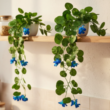 Artificial Flower Vine Plant Falling with Pot : Pack of 2 (Natural Touch & Feel)| Home D‚cor with Small Size Pot |plant hanging for Home Decor | Office Decor | Size 45 X 17 X 7 CM | 8164