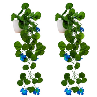 Artificial Flower Vine Plant Falling with Pot : Pack of 2 (Natural Touch & Feel)| Home D‚cor with Small Size Pot |plant hanging for Home Decor | Office Decor | Size 45 X 17 X 7 CM | 8164