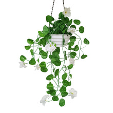 Artificial Flower Falling Leaves in Hanging Pot for Home and Office Decor | White