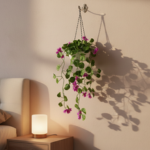 Artificial Flower Falling Leaves in Hanging Pot for Home and Office Decor | Purple