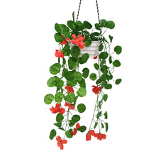 Artificial Flower Falling Leaves in Hanging Pot for Home and Office Decor | Red