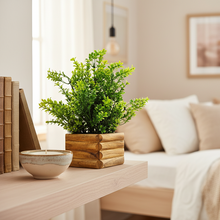 Artificial Gardenia Plant in Wooden Pot Perfect Potted Decoration for Home Living Room & Office Spaces Height - 27cm?