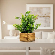 Artificial Gardenia Plant in Wooden Pot Perfect Potted Decoration for Home Living Room & Office Spaces Height - 27cm?