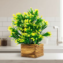 Artificial Plant Euphorbia in Wooden Pot Perfect Potted Decoration for Home Living Room &amp; Office Spaces Height - 29cm
