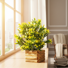 fancymart Artificial Plant Euphorbia in Wooden Pot Perfect Potted Decoration for Home Living Room & Office Spaces Height - 29cm…