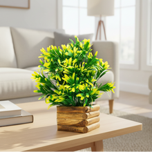 fancymart Artificial Plant Euphorbia in Wooden Pot Perfect Potted Decoration for Home Living Room & Office Spaces Height - 29cm…