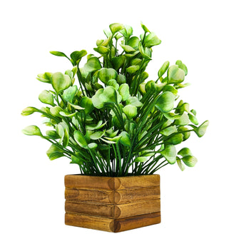 Artificial White Water Plant in Wooden Pot Perfect Potted Decoration for Home Living Room & Office Spaces Height - 29cm?