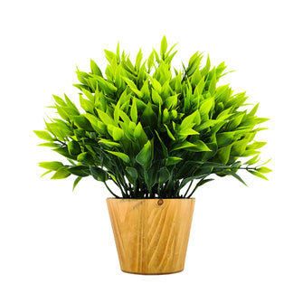 Artificial Leaves in Wood Pot (Height 30 cm)
