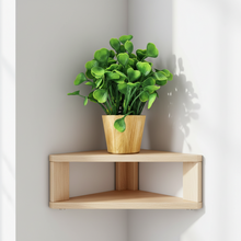 Artificial Water Plant Leaves in Small Wood Pot (Height 20 cm)