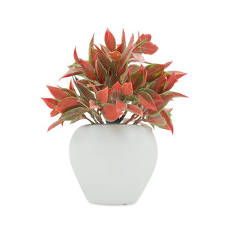 Artificial Plant Leaves in Apple Pot (Height 20 cm)