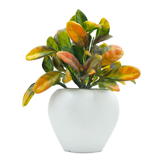 Artificial Plant Leaves in Apple Pot (Height 20 cm)