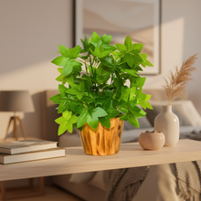 Artificial Real Touch Plant Leaves in Wood Pot (Height 30 cm)
