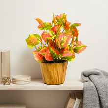 Artificial Real Touch Plant Leaves in Wood Pot (Height 30 cm)