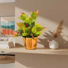 Artificial Real Touch Plant Leaves in Wood Pot (Height 30 cm)
