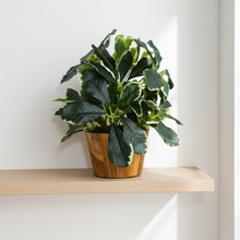 Artificial Leaves Plant in Wood Pot (Height 30 cm)