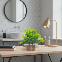 Artificial Shrubs Leaves in Wood Pot ( Height 18 cm)