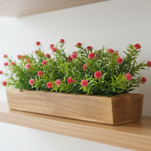 Artificial Flowering Plant Threadleaf in Wood Planter Design-01