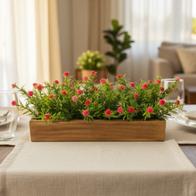 Artificial Flowering Plant Threadleaf in Wood Planter Design-01