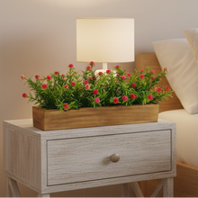 Artificial Flowering Plant Threadleaf in Wood Planter Design-01