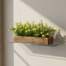 Artificial Flowering Plant Threadleaf in Wood Planter Design-03