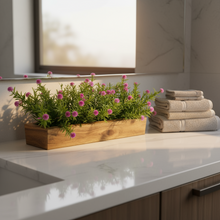 Artificial Flowering Plant Threadleaf in Wood Planter Design-04