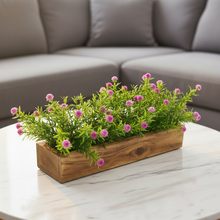 Artificial Flowering Plant Threadleaf in Wood Planter Design-04