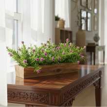 Artificial Flowering Plant Threadleaf in Wood Planter Design-04