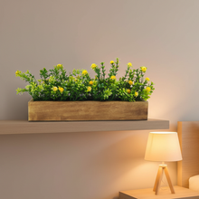 Artificial Flowering Plant Gardenia in  Wood Planter  Design-01
