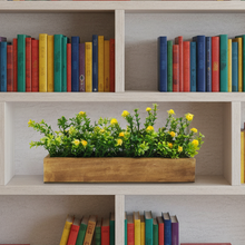 Artificial Flowering Plant Gardenia in  Wood Planter  Design-01