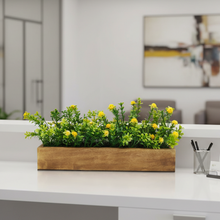 Artificial Flowering Plant Gardenia in  Wood Planter  Design-01