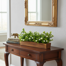 Artificial Flowering Plant Gardenia in  Wood Planter  Design-02
