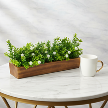 Artificial Flowering Plant Gardenia in  Wood Planter  Design-02