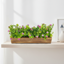 Artificial Flowering Plant Gardenia in  Wood Planter  Design-03