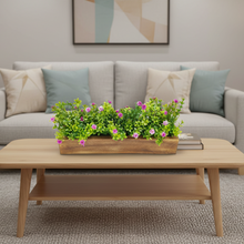 Artificial Flowering Plant Gardenia in  Wood Planter  Design-03