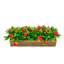 Artificial Fruit Strawberry in Wood Planter