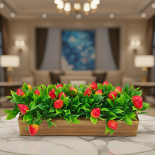 Artificial Fruit Strawberry in Wood Planter