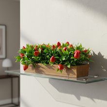 Artificial Fruit Strawberry in Wood Planter